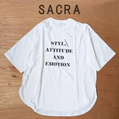 SACRA サクラ ロゴ カットソー ホワイト 白 Ｔシャツ 260627-23のサムネイル