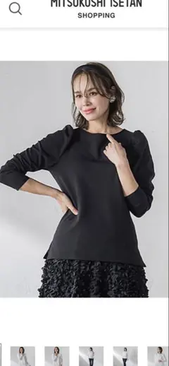 ヴィアッジョブルー　パフスリーブフェミニンカットソー裏起毛素材