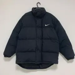 希少★NIKE ナイキ 90s ダウンジャケット L 黒 白タグ 刺繍ビンテージ