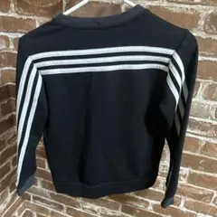 adidas 黒 トレーナー 3本ライン　130㎝