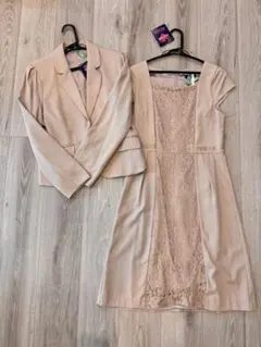 GIRL ベージュ セレモニースーツ ワンピース ジャケットセット