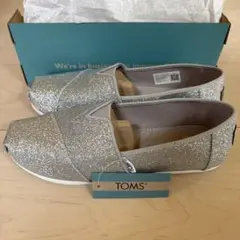 【新品未使用】TOMS トムス シルバー グリッター スリッポン 24cm