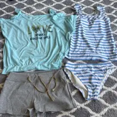 セパレート水着 Sサイズ 水色と白のストライプ