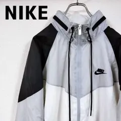 NIKE ナイキ　ナイロンジャケット　刺繍タグ　ビックロゴ　フード付き　XL