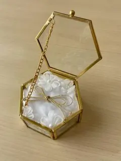 つまみ細工　リングピロー