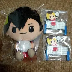 ハイキュー みんなのくじ 黒尾 ぬいぐるみ 研磨 マグネットフック 2個