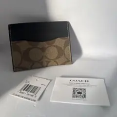 COACH ロゴ入りカードケース ブラウン/ブラック