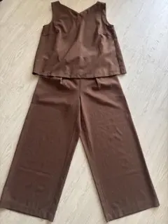 PLSTブラウン Vネックセットアップ