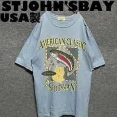 USA製90s STJOHN'SBAY フライフィッシングtシャツトラウト渓流釣のサムネイル