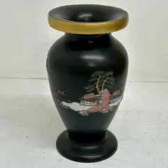 沖縄漆器 花器 壺 沖縄塗 琉球塗 陶芸 骨董 贈答品 刻印有 50年代 漆塗り