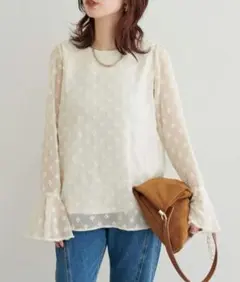 LARUTA フラワー刺繍レースブラウス - メルカリ