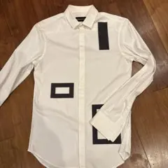 EMPORIO ARMANI 幾何学模様 ホワイトシャツ 38/15