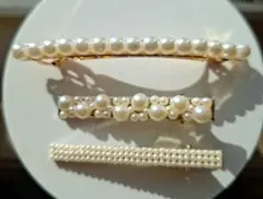 パールヘアピン3個セット