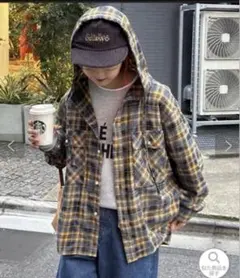 CIAOPANIC TYPY フード付きチェックシャツ