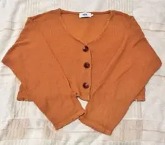 AZUL by moussy カーディガン　オレンジ　クロップド丈