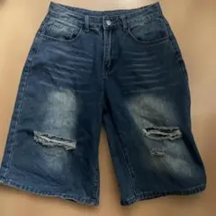 ダメージ　デニムジーンズ　ショート　短パン 膝丈　レディースL SHEIN