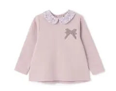 衿つきリボン長袖Tシャツ