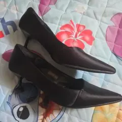 ブラック サテン ハイヒール Sサイズ
