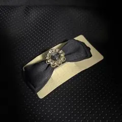 髪飾り　黒リボン　2段。