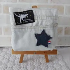 ★ふたなし　デニム　移動ポケット　ダイナソーA