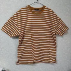 美品COMME CA ISM ボーダー Tシャツ ブラウン Lサイズのサムネイル