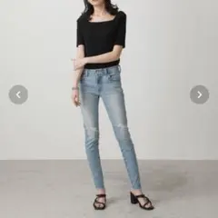 【AZUL BY MOUSSY】CRASH DENIM SKINNY