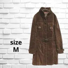 コーデュロイ ベルト付き ワンピース　ジャケット風　カジュアル　秋冬　M