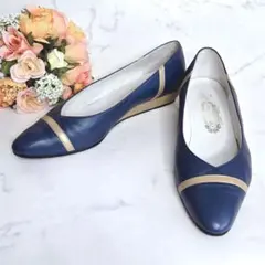 銀座ヨシノヤ パンプス レザー ウェッジソール 晴雨兼用 23cm