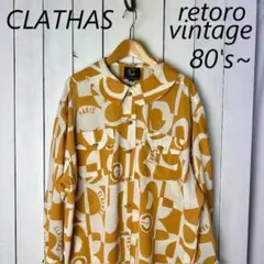 レトロ 80s～90s CLATHAS カメリア総柄シフォンブラウス 38のサムネイル