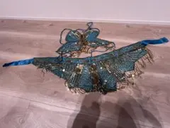 「ベリーダンス衣装 キラキラ 青×ゴールド