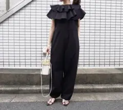 試着のみ美品】MACHATT マチャットプリーツオールインワン ブラック 黒