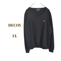 DECOY デコイ 薄手 ニット 毛100% ブラック カモ可愛い♡ LL 黒