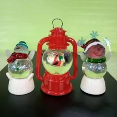 クリスマス　置物　サンタクロース　雪だるま　スノーグローブ　メリークリスマス！