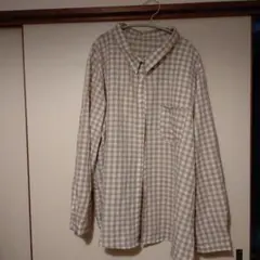 ベージュ チェック柄 長袖シャツ ブラウス