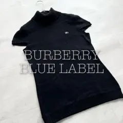 バーバリー パフスリーブ タートルネックニット 半袖 刺繍 カシミヤ混