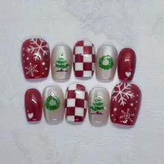 クリスマス　ツリー　ネイルチップ 雪　結晶 リース　ハート　現品　即購入OK