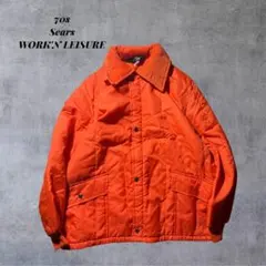 70s Sears WORK'N LEISURE中綿ジャケットL 襟コーデュロイ