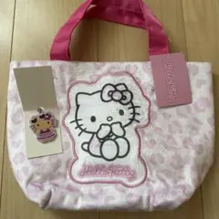 ギャルキティ　ミニトート　ピンクヒョウ柄　日焼けキティ ラバーストラップ