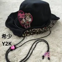 Y2K 希少Disney MINNIE レオパード ハット 平成 ヒョウ柄