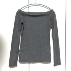 H&M エイチアンドエム オフショルトップス 長袖 チャコールグレー XS