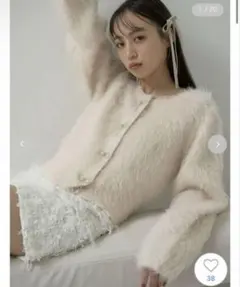 SNIDEL チュールフリンジショートパンツ WHT