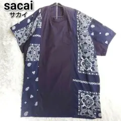 sacai 22SS バンダナプリント アシンメトリー ワンピース ドレス 1