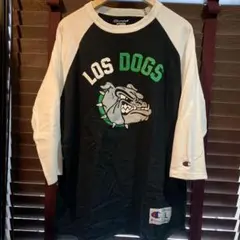 Champion LOS DOGS ラグラン 七分袖 Tシャツ古着のサムネイル