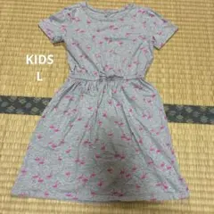 GAP フラミンゴ柄 半袖ワンピース グレーのサムネイル