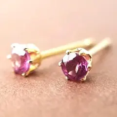 316Lステンレスピアス◆3mmローズガーネット