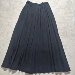 OLIVE des OLIVE ブラック プリーツロングスカート ウエストゴム