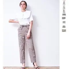 yori ヨリ ハイウエストチェックタックパンツのサムネイル