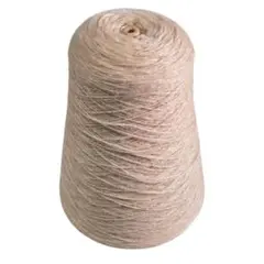 素材糸　コーン巻き糸　ベージュ　ウール系　（毛糸、編み物、ファンシーヤーン）