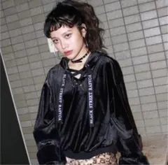 rasvoa ベロアレースアッププルオーバー