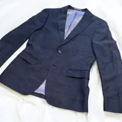 ザラマン　ZARAテーラードジャケット EUR48 ネイビー　スーツコレクション